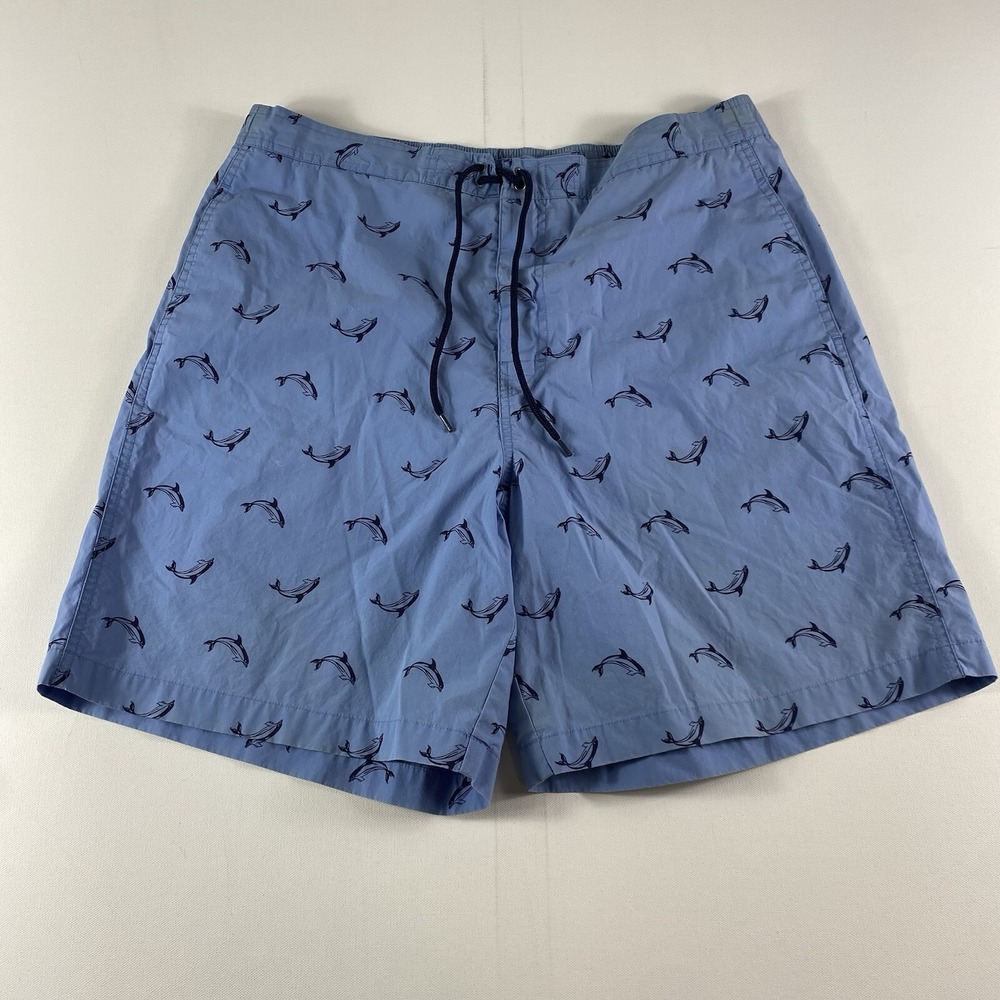 Polo Ralph Lauren Swim Trunks Men's Large Blue Dolphin Mesh Lined Vintage